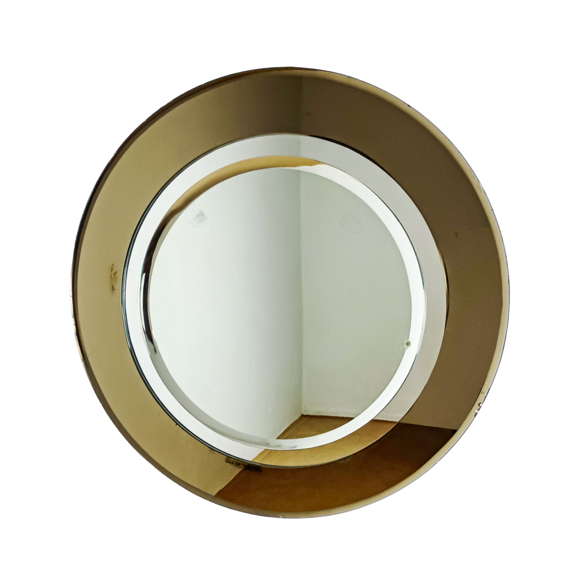 Round bevelled mirror - Italy 1960